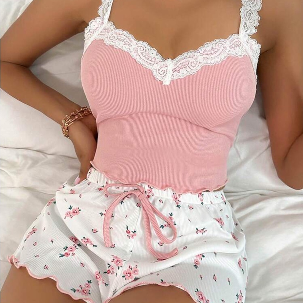 Pink Flower Outfit 3 Piece